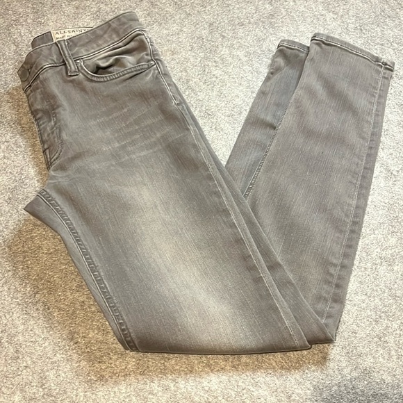 All Saints Mast Fit in Grey, Size 28. - Picture 1 of 10